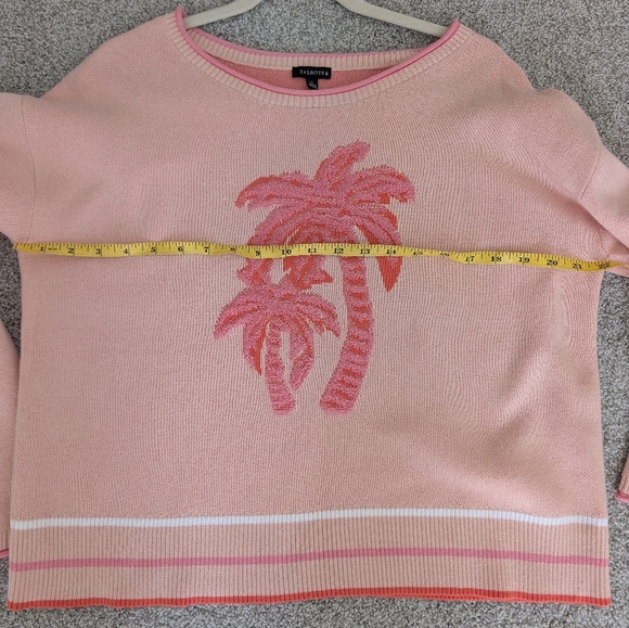 Talbots Pink Palm Tree Sweater - Picture 11 of 12